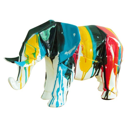 Elefante di Kuatéh Amun Figura 33x15x21 cm Multicolore
