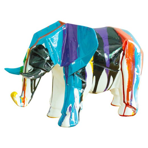 Kuatéh Amunet Elephant Figure 33x15x21 cm Multicolore