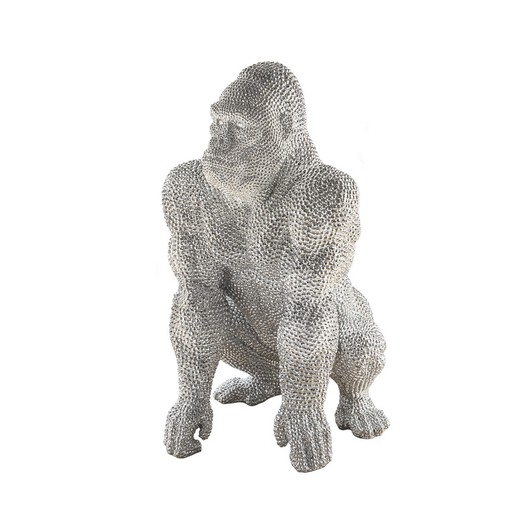 Figura d'argento Gorilla L, 45x47x78cm