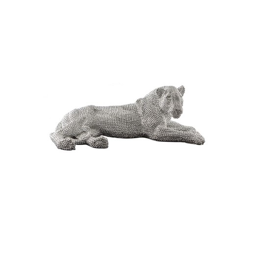 Figura pequeña en plata, 64 x 32 x 22 cm | Leona
