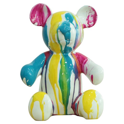 Figur Kuatéh Teddybär 20x16x29 cm Mehrfarbig