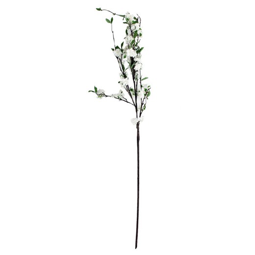 Fiore di mandorla in poliestere bianco artificiale, 182x35x35 cm.
