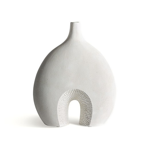 Ceramic vase in white, 25 x 6 x 31 cm | Leghe