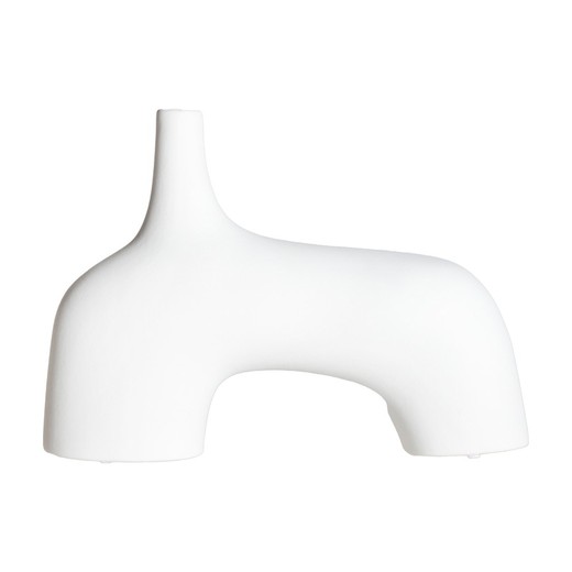 Vaso in ceramica bianca, 32 x 10 x 25 cm | Zick