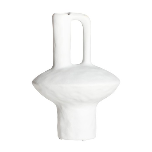 Vase en céramique blanc, Ø 19 x 27 cm | Noir
