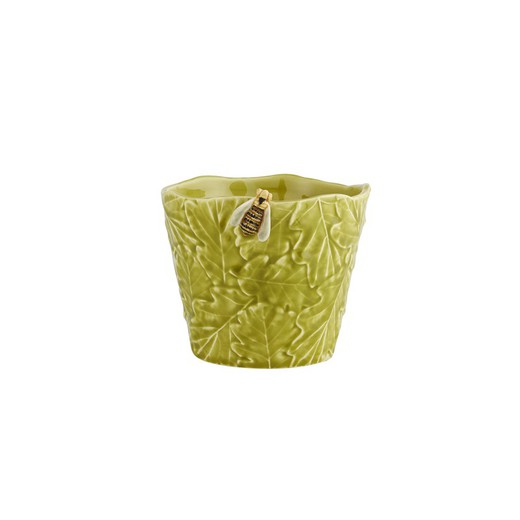 Faience vaas in groen, 16,5 x 14 x 12 cm | Insectentuin