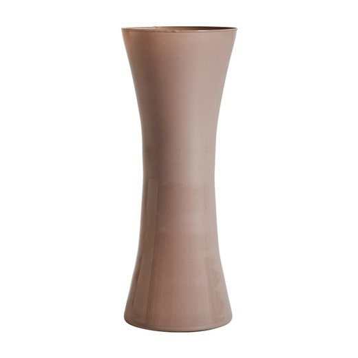 Taupe glass vase, Ø 12 x 30 cm | Kerr