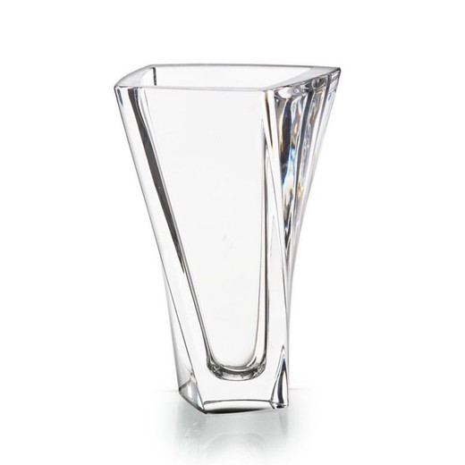 Vase L af gennemsigtigt glas, 16,6 x 16,6 x 22 cm | Bånd