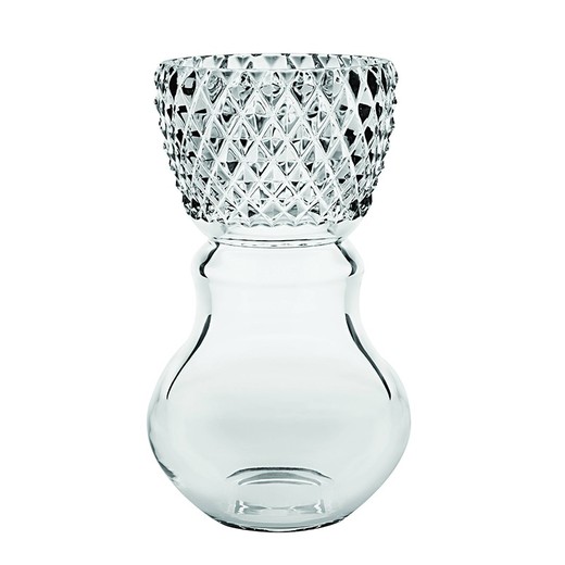 Vase L aus transparentem Glas, Ø 18,9 x 32 cm | Boreal