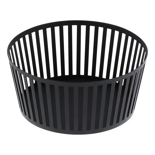 Tall black steel fruit bowl, Ø 21.5 x 10 cm | Tower