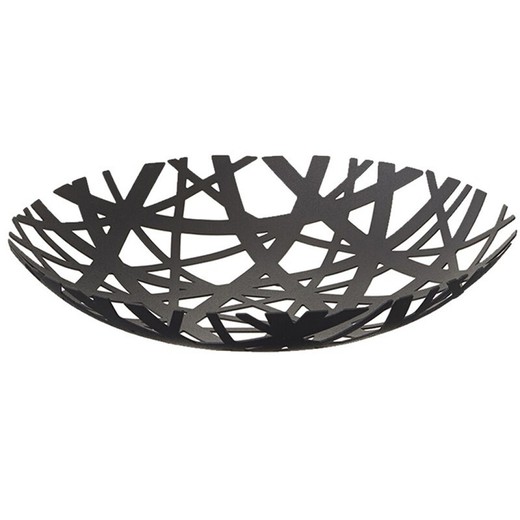 Black steel fruit bowl, Ø 26 x 4.5 cm | Tower