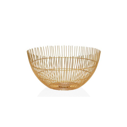 Metal bowl fruit bowl with golden rods, Ø32x16 cm