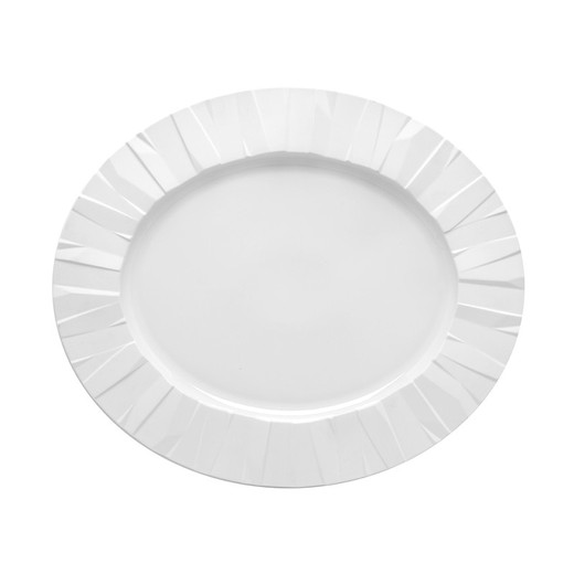 White porcelain serving dish, 42.3 x 36.1 x 2.7 cm | Matrix