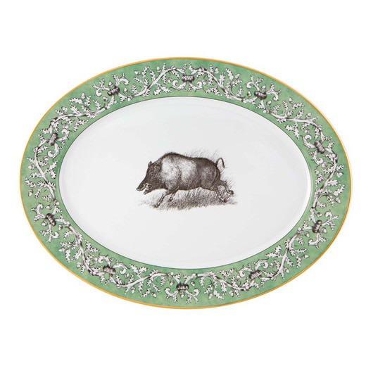 Grand plat ovale en porcelaine Casa de Alba, 42,5x32,3x3,4 cm