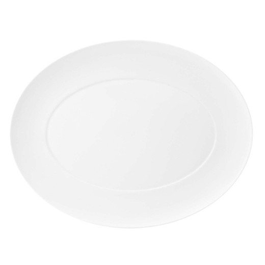 Grand plat ovale en porcelaine Dome Whité, 41,6x32,3x2,9 cm