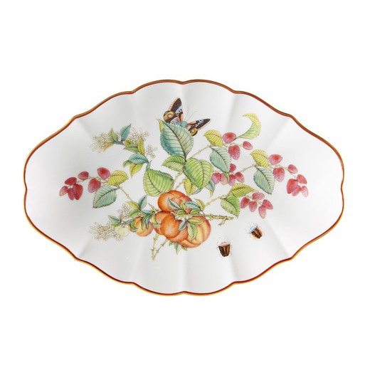 Travessa média oval de porcelana multicolorida, 34,4 x 22,8 x 5 cm | Palácio Real