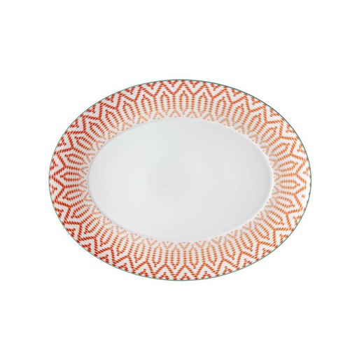 Medium Oval Fad Fiji -porcelæn, 34,7x26,5x2,8 cm