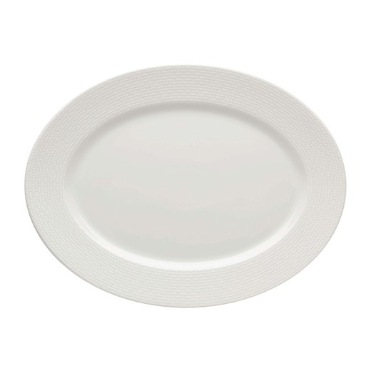 Small oval white porcelain serving dish, 32.6 x 24.8 x 2.6 cm | Basket