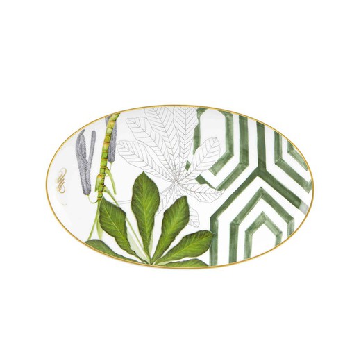 Small Oval Platter Amazónia porcelain, 28.8x17.8x2.4 cm