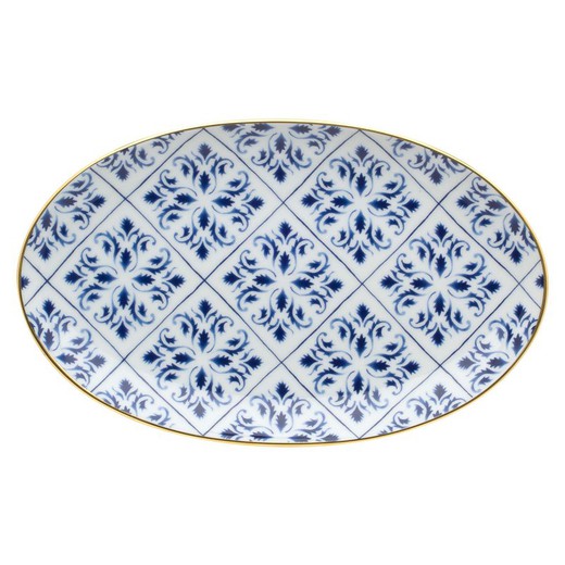 Piccolo piatto ovale in porcellana Transatlântica, 28,8x17,8x2,5 cm
