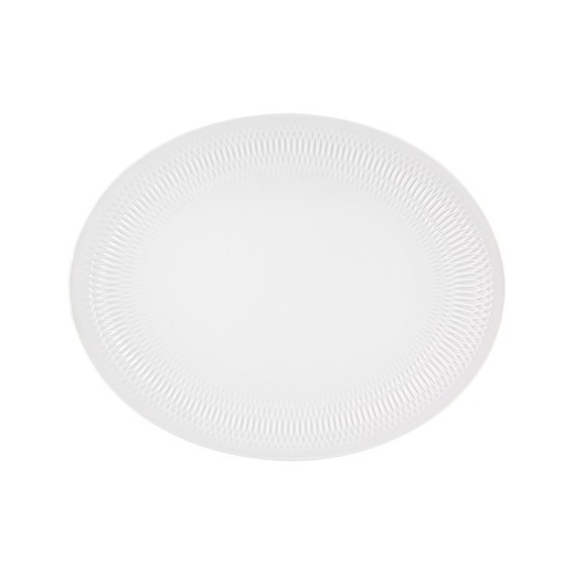 Weiße ovale Porzellanschale, 34,8 x 27,7 x 3,7 cm | Utopie