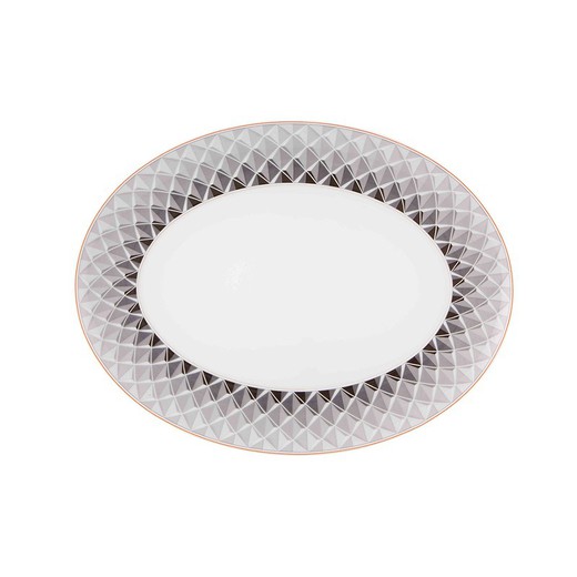 Oval dish S in multicolored porcelain, 34.7 x 26.5 x 2.8 cm | Maya