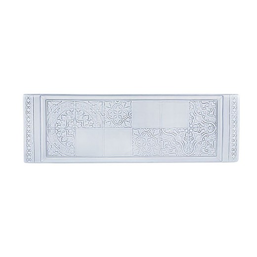 Rectangular cake dish in antique white stoneware, 51 x 16.4 x 2 cm | Rua Nova