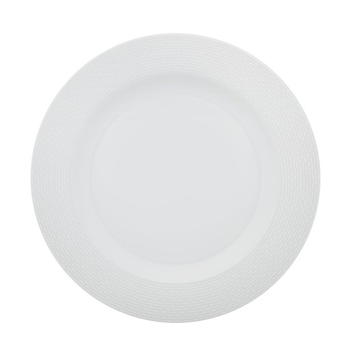 Plat rond en porcelaine blanche, 32,8 x 32,8 x 3,4 cm | Panier