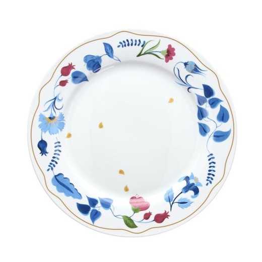 Okrągłe naczynie porcelanowe w wielokolorowym kolorze, Ø 30,5 x 3 cm | Alchemia