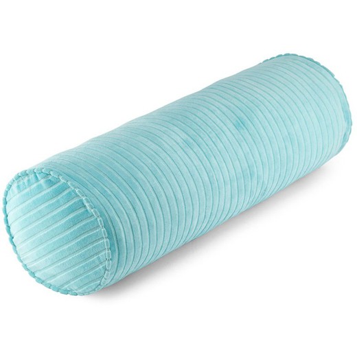 Funda de cojín de algodón orgánico rulo azul, 20 x 60 cm