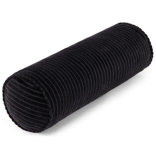 Organic cotton black roll cushion cover 20 x 60 cm