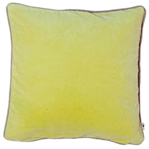 Funda de cojín de terciopelo amarillo limón, 45 x 45 cm