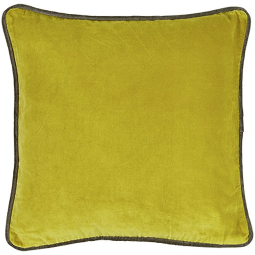 Ocher yellow velvet cushion cover 45 x 45 cm