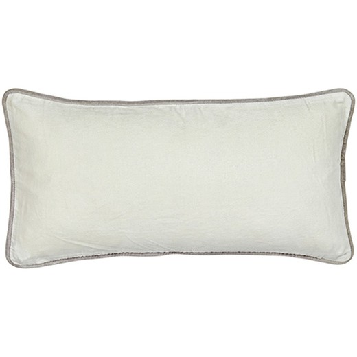 Fodera per cuscino in velluto bianco panna 30 x 60 cm