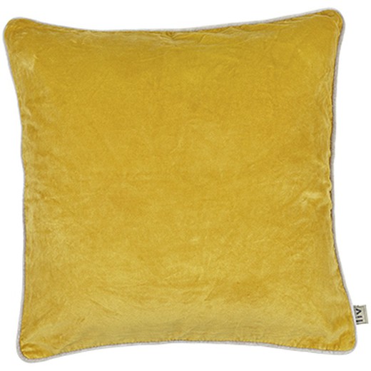 Poszewka na poduszkę z aksamitu w kolorze musztardowym 45 x 45 cm