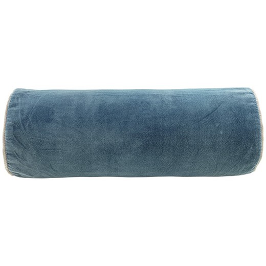 Housse de coussin velours rouleau bleu foncé 22 x 60 cm