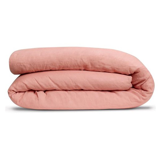 Housse de couette en lin et coton rose blush | Linco