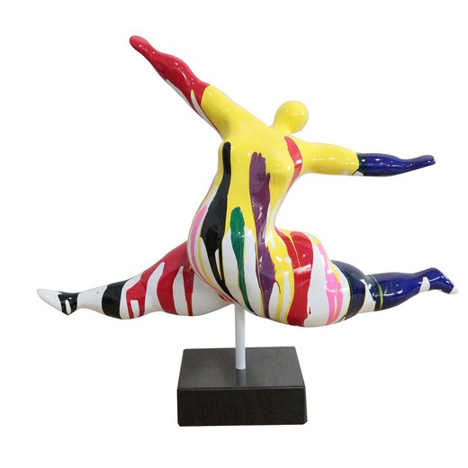 GINGER-Figura femminile in poliresina multicolore, 53x20x46 cm