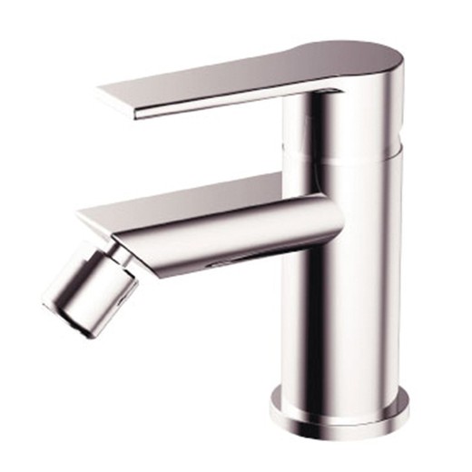 Stainless steel bidet faucet in silver