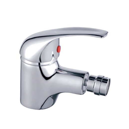 Brass and zinc bidet tap in silver