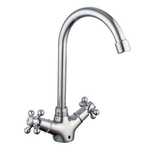 Silver plated brass kitchen faucet