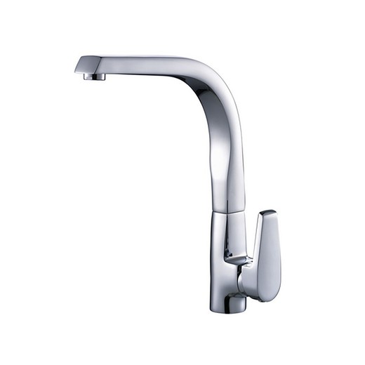 Silver kitchen faucet