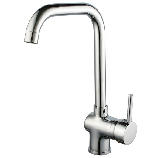 Silver kitchen faucet