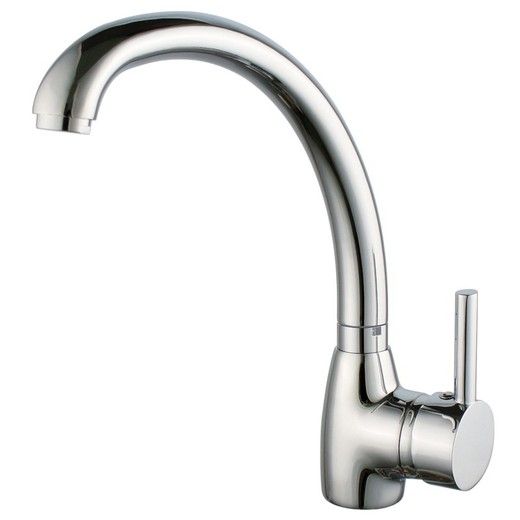 Silver kitchen faucet