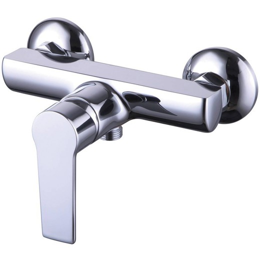 Stainless steel shower faucet in silver, 21 x 13 x 13 cm