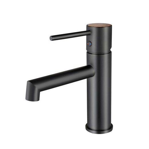 Brass basin tap in black and natural, 5 x 16.5 x 18.5 cm | Lusso Zen