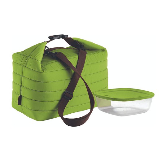 GUZZINI-Stor termisk taske med grøn handy lufttæt beholder, 30x18x30 cm