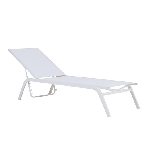 Aluminum and textilene hammock in white, 201 x 60 x 34-101 cm | Galt