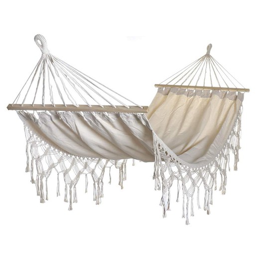 Hammock with White Cotton Fringes, 200x100cm