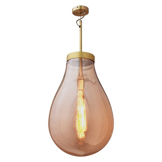HATANN - Amber glass pendant lamp, Ø 50 cm